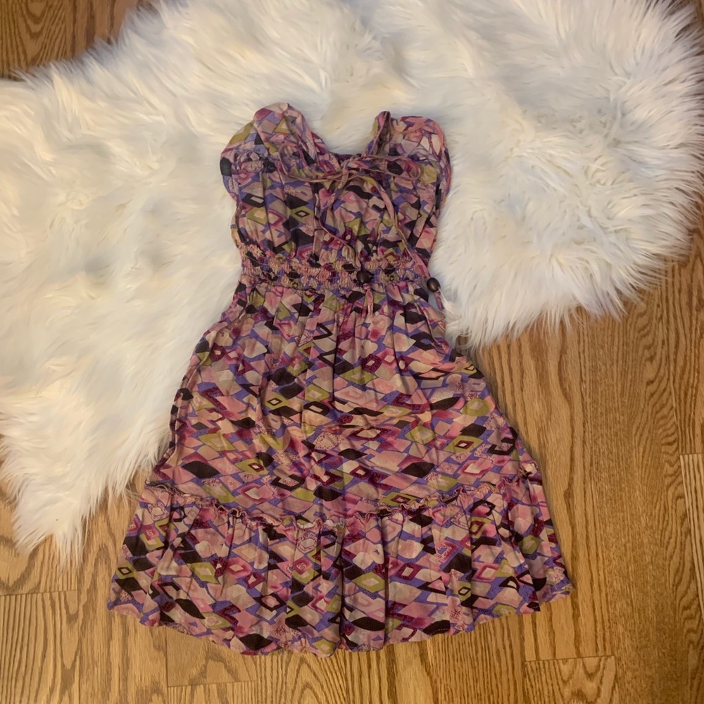 Rainbow Floral Dress Size Medium Pink